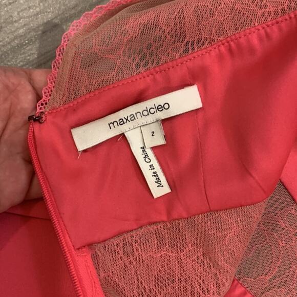 Max & Cleo Strapless Pink Mesh Cutout Mini Dress - Picture 7 of 12